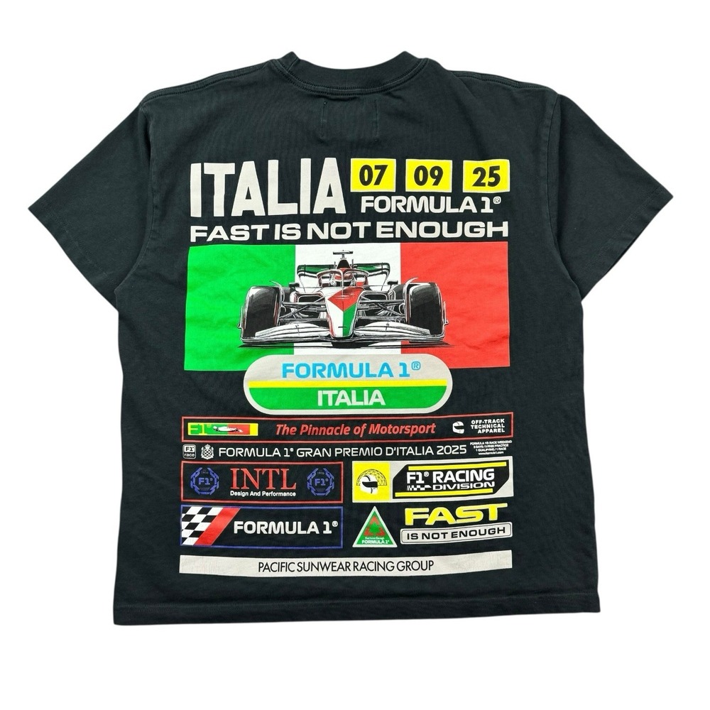 Formula 1 Italia Racing T Shirt Mens Medium Black Graphic Tee Pacsun Oversized